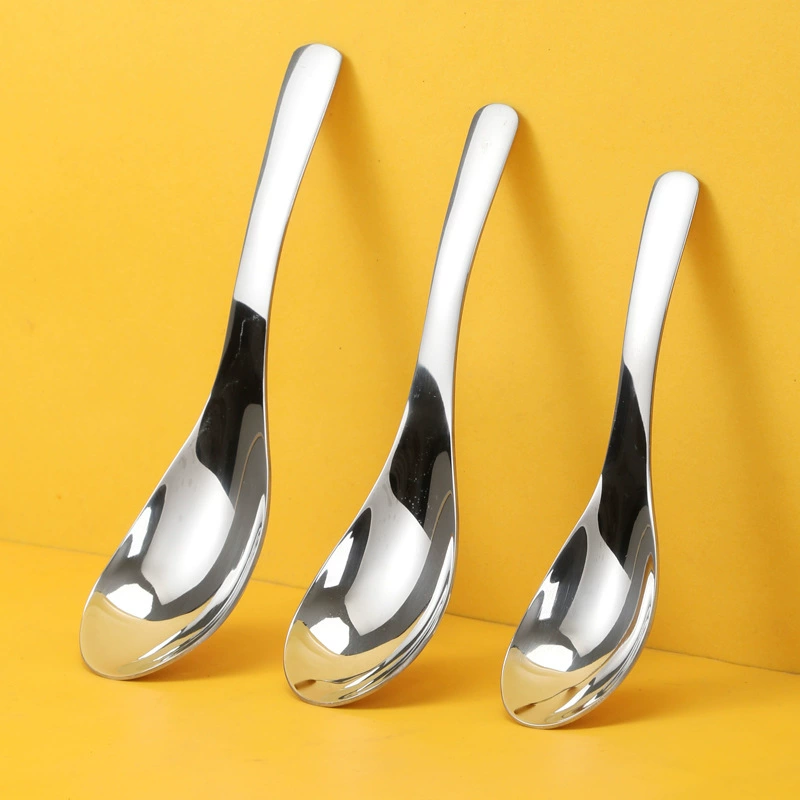 Круглая ложка из нержавеющей стали 304, бытовая ложка для супа в стиле шинуазри, детская ложка для одного человека, одна ложка, стильная ложка для еды ребенка