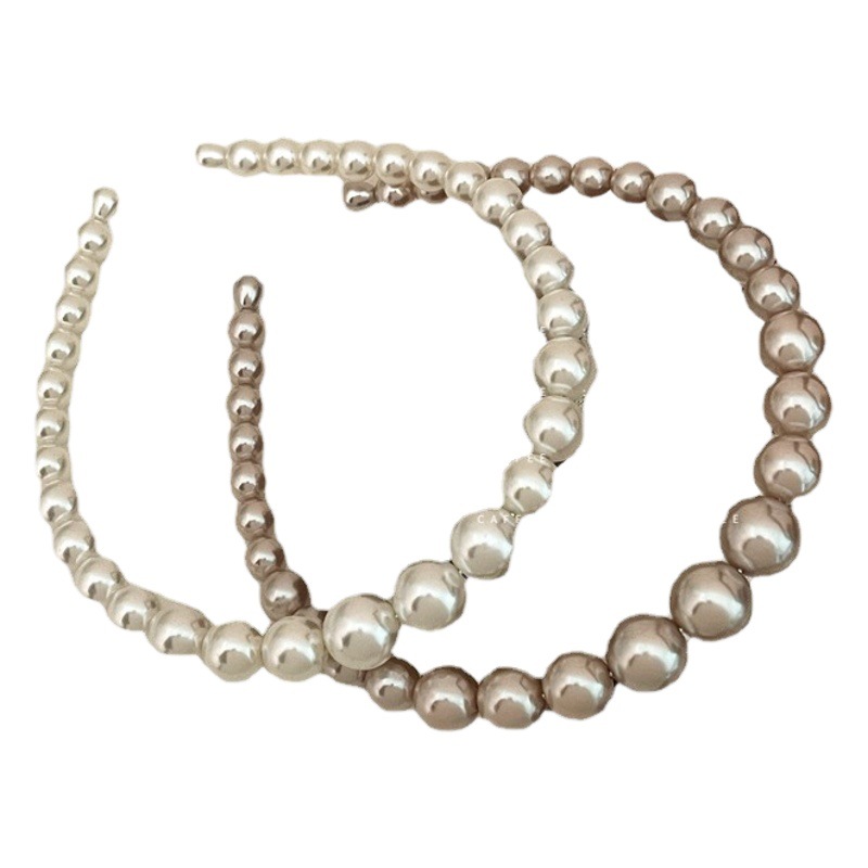 Perla Chanel estilo diadema accesorios para el cabello horquilla tamaño femenino perla aumento cráneo superior retro temperamento diadema