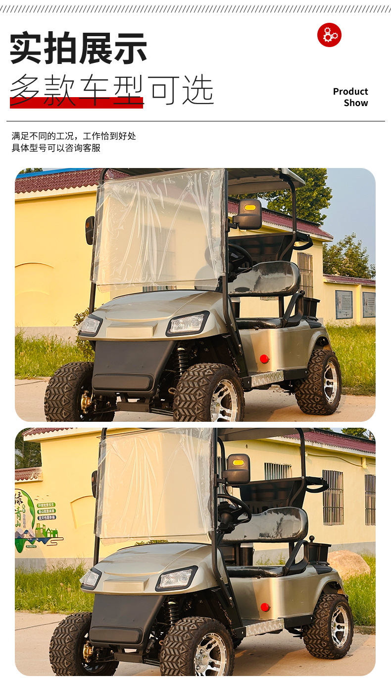 Golf Cart Scenic Spot Sightseeing Car 2-Seat Golf Cart Electric Sightseeing Car Airport Lawn Sightseeing Car