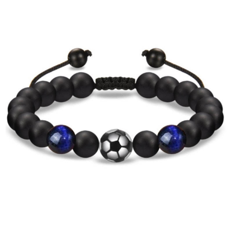 Obsidian Matte Braided Beaded Bracelet Men Tiger Eye Volcanic_voghion.com
