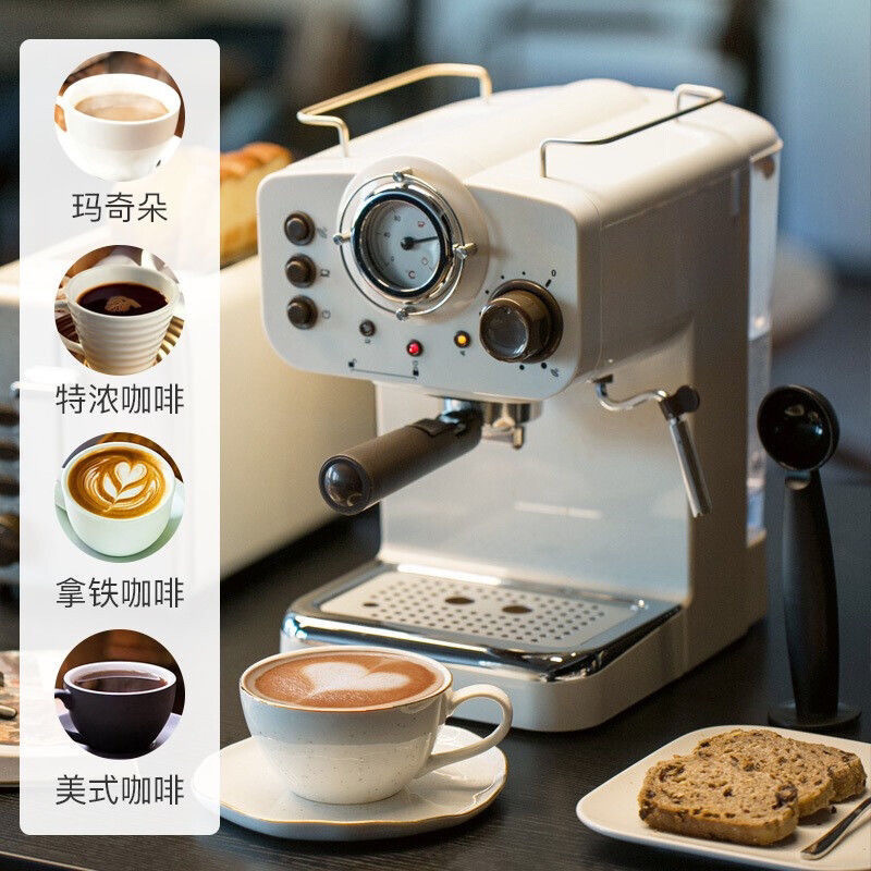 レトロな半自動イタリアンスチームコーヒーマシン、ミルク抽出と濃縮用の家庭用ミニ小型卸売専用|undefined