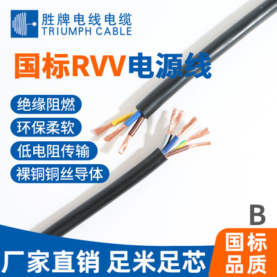 胜牌 [RVV多芯电源线国标53(RVV)5芯系列聚氯乙烯挤压护套电线]