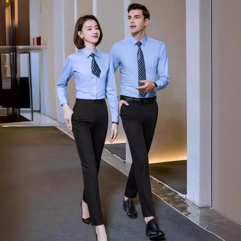 Rural Commercial Bank Shirt Long Short Sleeve Blue Striped Shirt Men's Tooling Credit Union Work Clothes for Men and Women Rural Commercial Bank Shirt Long Short Sleeve Blue Striped Shirt Men's Tooling Credit Union Work Clothes for Men and Women