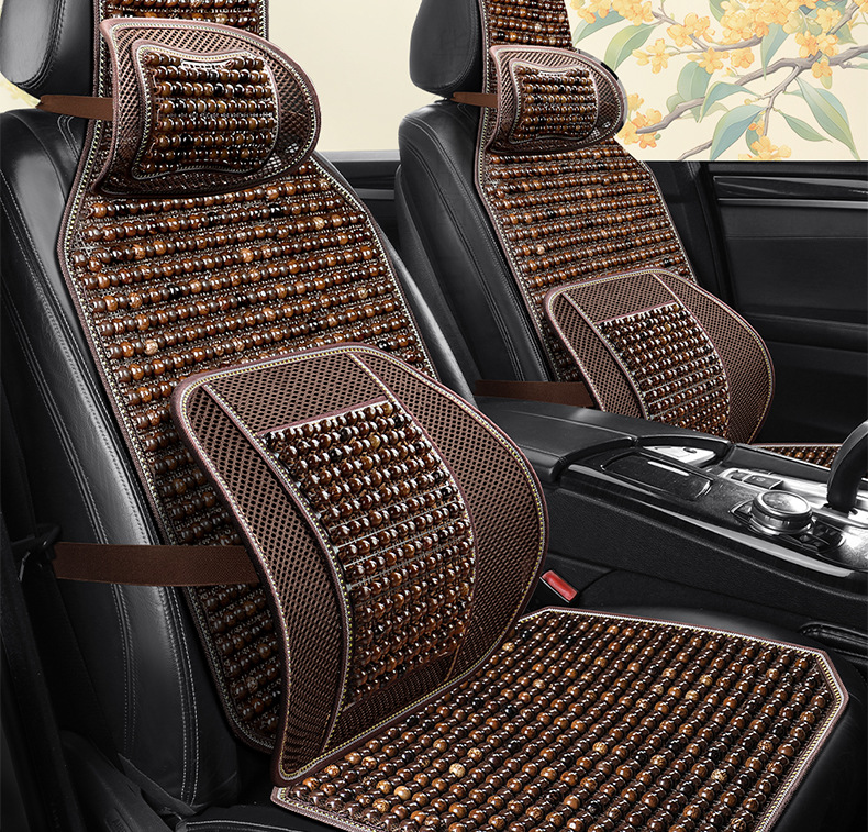 Ice Bodhi Car Seat Cushion Summer Cooling Cushion Single Piece Car Ventilated Breathable Wooden Beads Four Seasons Universal Car Seat Cushion