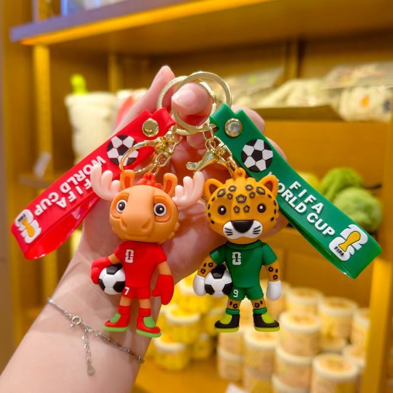 Boutique 2026 Copa del Mundo Fans perimetrales mascota de dibujos animados colgantes adornos de automóviles pequeños regalos al por mayor