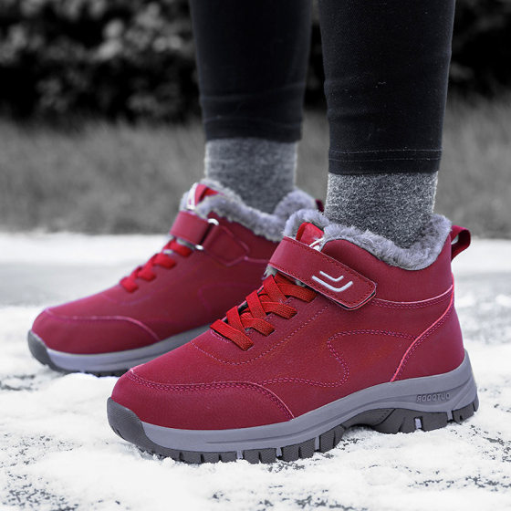 New Elderly Shoes Men's Autumn and Winter High-top Velvet Thickeneded Cotton Shoes Sports Non-slip Walking Shoes Mom Snow Boots Couple