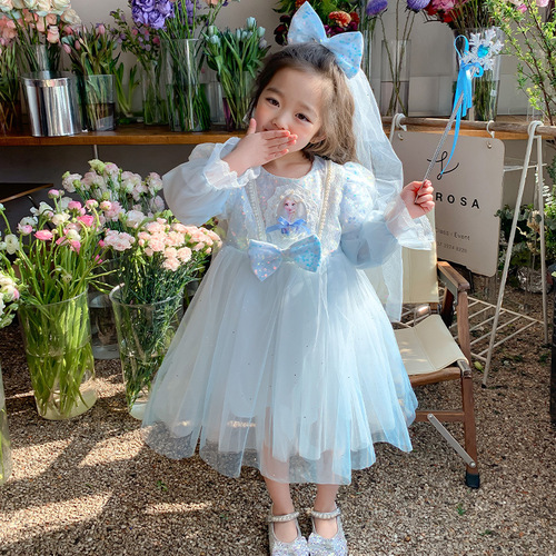 Girls Princess Dress 2024 New Lolita Baby Spring and Autumn Girls Children's Clothing Spring Skirt Children's Dress