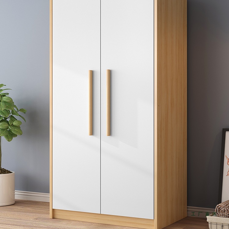 Wardrobe for Home Bedroom Wooden Double-Door Storage Wardrobe Modern Style Simple Assembly Children's Wardrobe for Rental Housing