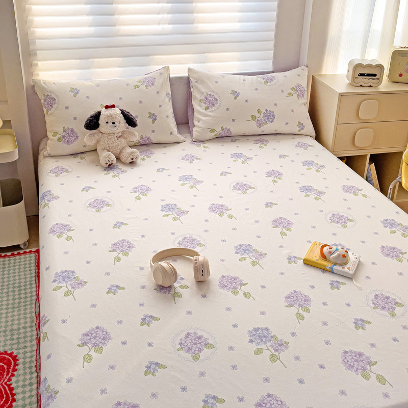 Sábanas a cuadros de algodón puro pieza individual 100 cama individual de algodón funda de almohada para dormitorio infantil traje de tres piezas