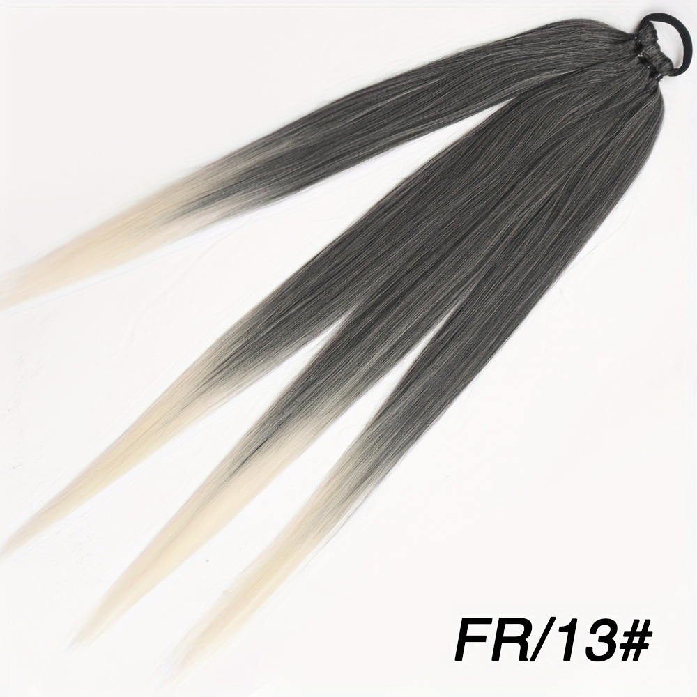 26 pulgadas trenza larga cola de caballo con banda de goma de alta temperatura suave pieza de cabello mujer uso diario peluca sintética trenza