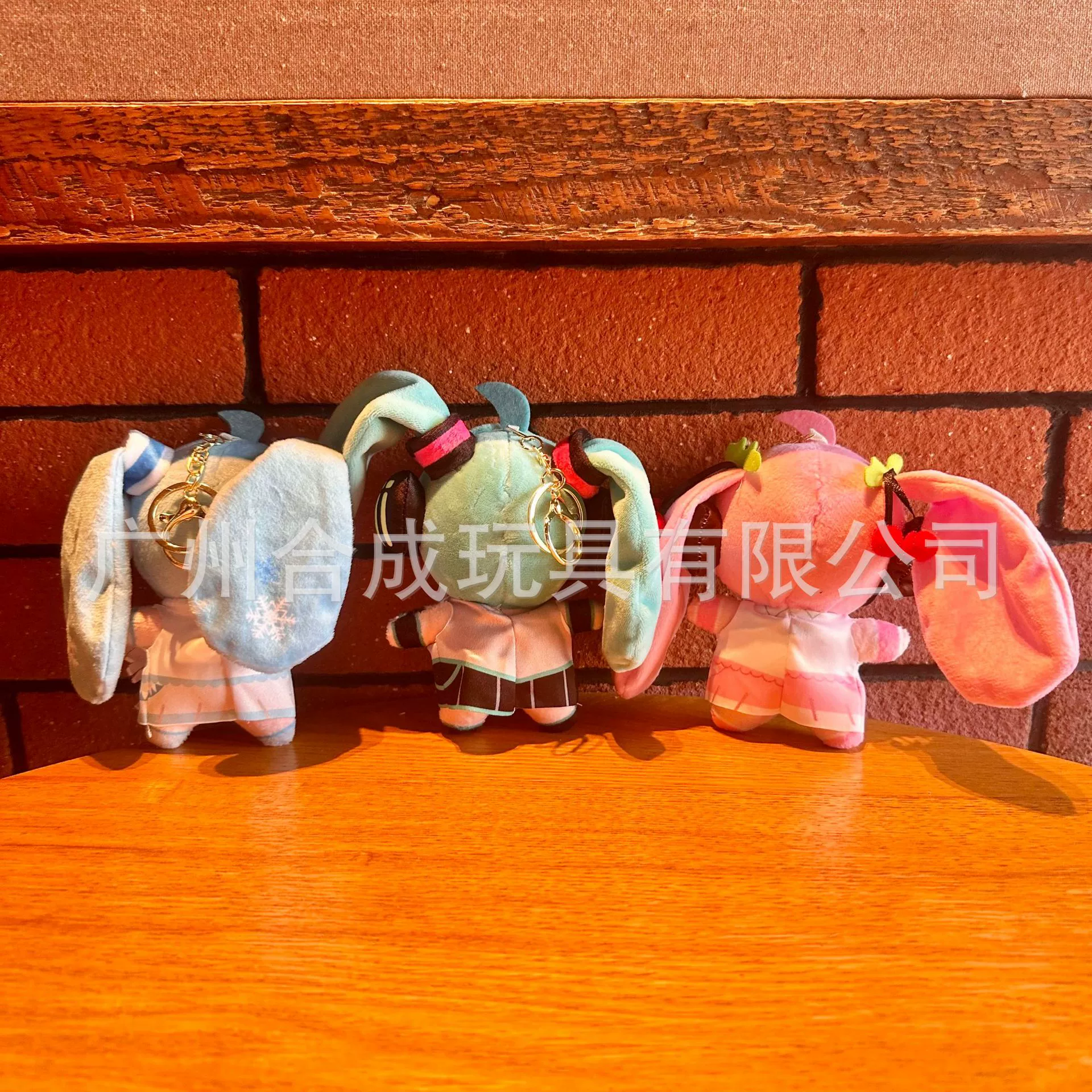 Cartoon headphones, plush keychain, Japanese doll, bag decoration, pendant