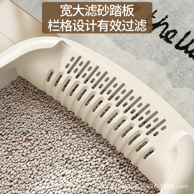 Baña de arena para gatos, cerca alta, semicerrada, inodoro para gatos, artículos para mascotas lavables, suministro transfronterizo