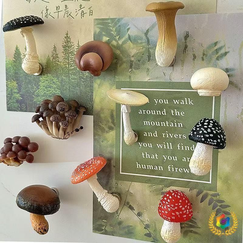 云南菌菇香菇蘑菇冰箱贴磁吸装饰贴创意家居装饰品磁性贴立体