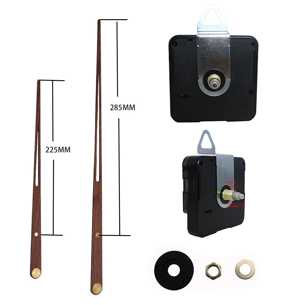 Amazon cross -border DIY watch accessories multiple long -axis large torque movements with black walnut solid wood clock points