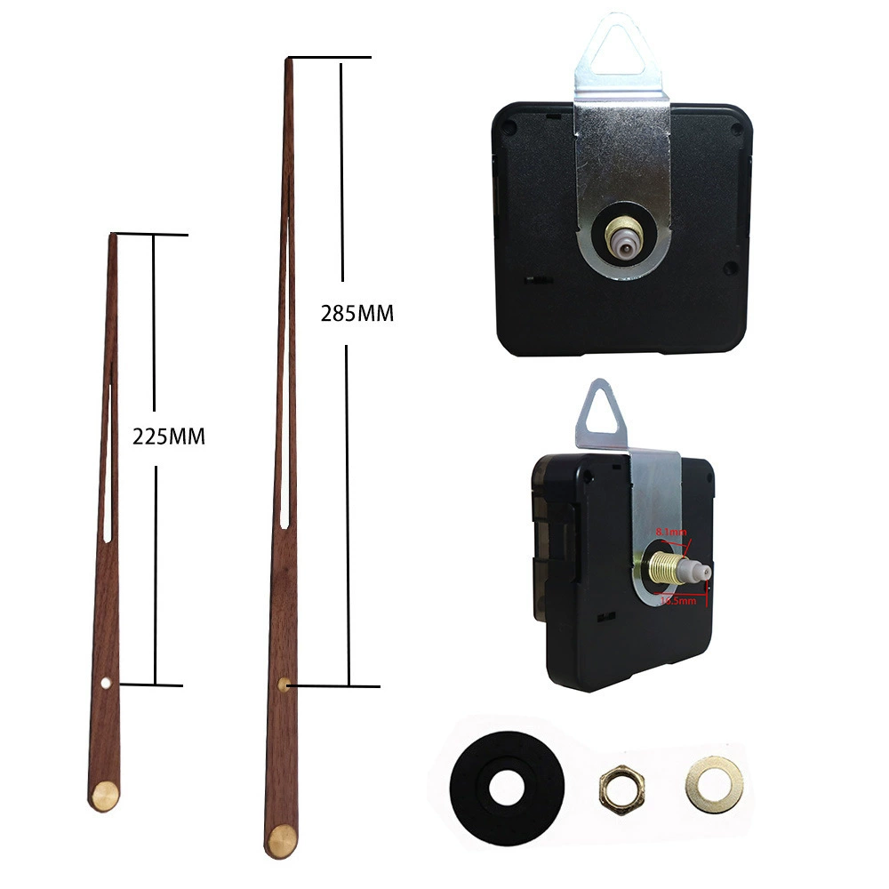 Amazon cross -border DIY watch accessories multiple long -axis large torque movements with black walnut solid wood clock points