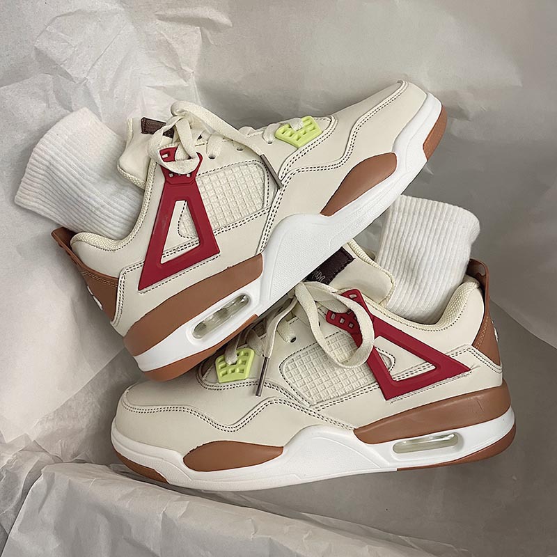Zapatos de cojín de aire, zapatos de nicho de hombre, zapatos de moda de verano, zapatos de baloncesto amarillos de suela gruesa
