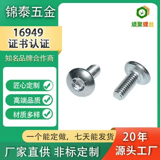 公制机丝牙TM4X10X9不锈钢伞头梅花手拧防盗螺丝钉东莞螺丝厂