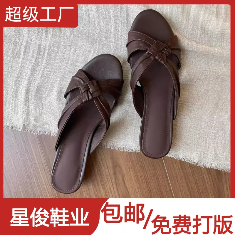 复古风编织~镂空露趾凉鞋女2026新款休闲百搭外穿通勤粗跟凉鞋