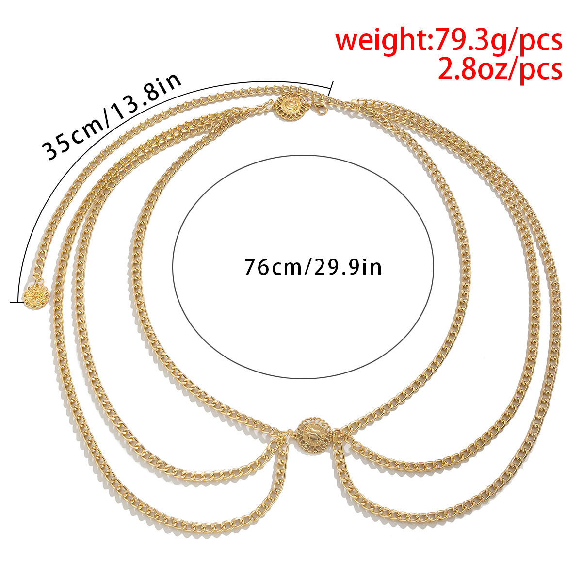 Simple Style Geometric Alloy Layered Plating Women's Chain Belts display picture 5