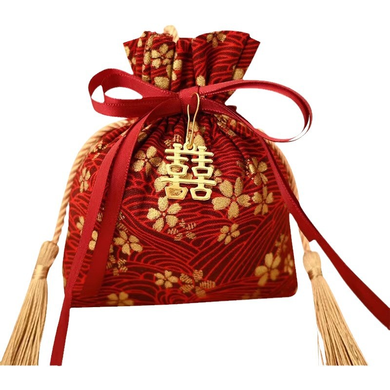 Bolsa de dulces de boda caja de dulces de boda caja de regalo de dulces portátil estilo chino sin plegar caja de dulces de compromiso caja de regalo