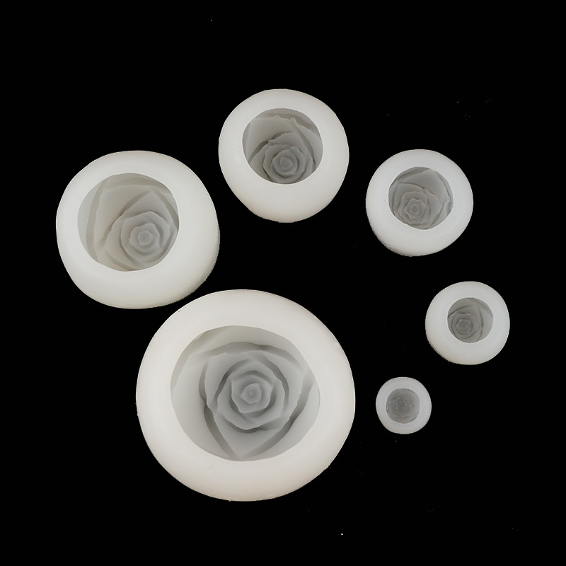 6 3D Rose mousse bar cubo de hielo bandeja decorativa silicona molde DIY jabón hecho a mano