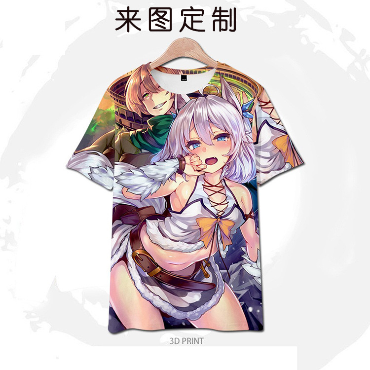 Customized Quick-Drying Digital Printed Short-Sleeved T-Shirt, Moisture-Wicking, 3D Anime Full-Print Sublimation Printed Round-Neck T-Shirt, Sweatshirt