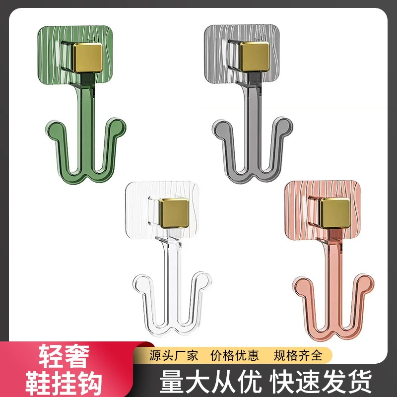 Вешалка для тапочек без перфорации Стеллаж для хранения обуви в ванной за дверным крючком настенная сливная стойка Стеллаж для хранения