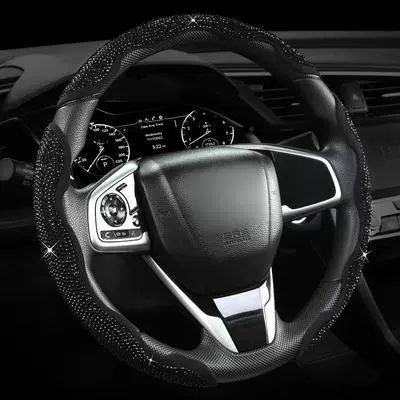 Steering wheel cover: and Sporty, Wear-Resistant, Non-Slip, Universal - black-diamond-pack-of-3-38cm