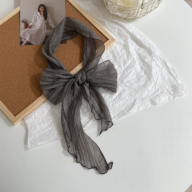 Pañuelo de seda de alta calidad nuevo estilo teñido anudado decoración bufanda pequeña bufanda delgada pañuelo en la cabeza cinturón para el cabello con cinta para el cabello cinturón multiusos