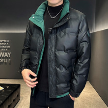 羽绒服男冬季2025年新款冬季潮牌加厚短款白鸭绒男士冬装立领外套