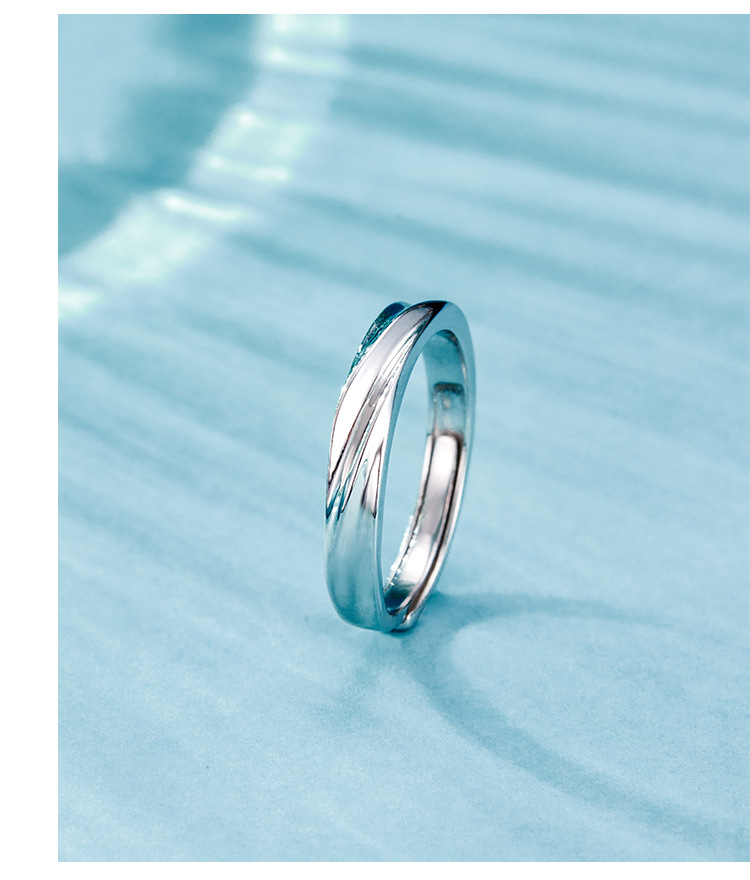 Simple Style Geometric Sterling Silver Open Ring Plating 925 Silver Rings