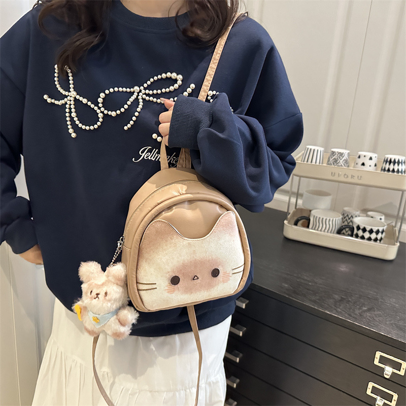 Estudiantes de clase gato tostado mochila de hombro personalidad femenina universal moda casual alta sensación mochila image 4