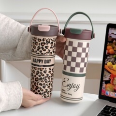 屋外用の見栄えの良いデュアルドリンクコーヒーカップ、アメリカンポータブルカーウォーターカップ、ポータブルスポーツラインコーヒーカップ