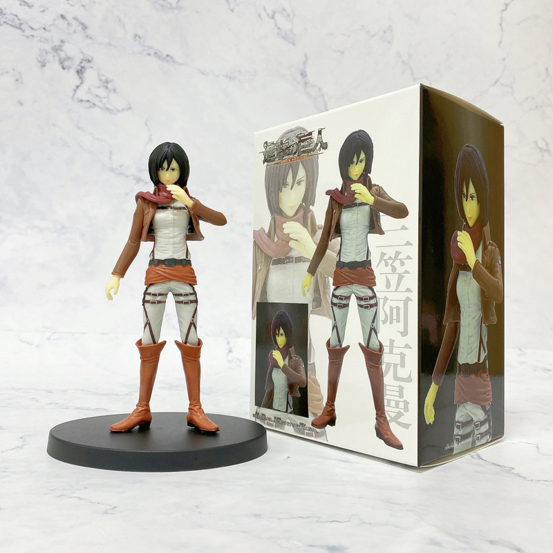 Anime Attack on Titan Figure Mikasa Ackerman Figure Female Soldier Doll Eren Giant Doll Peripheral