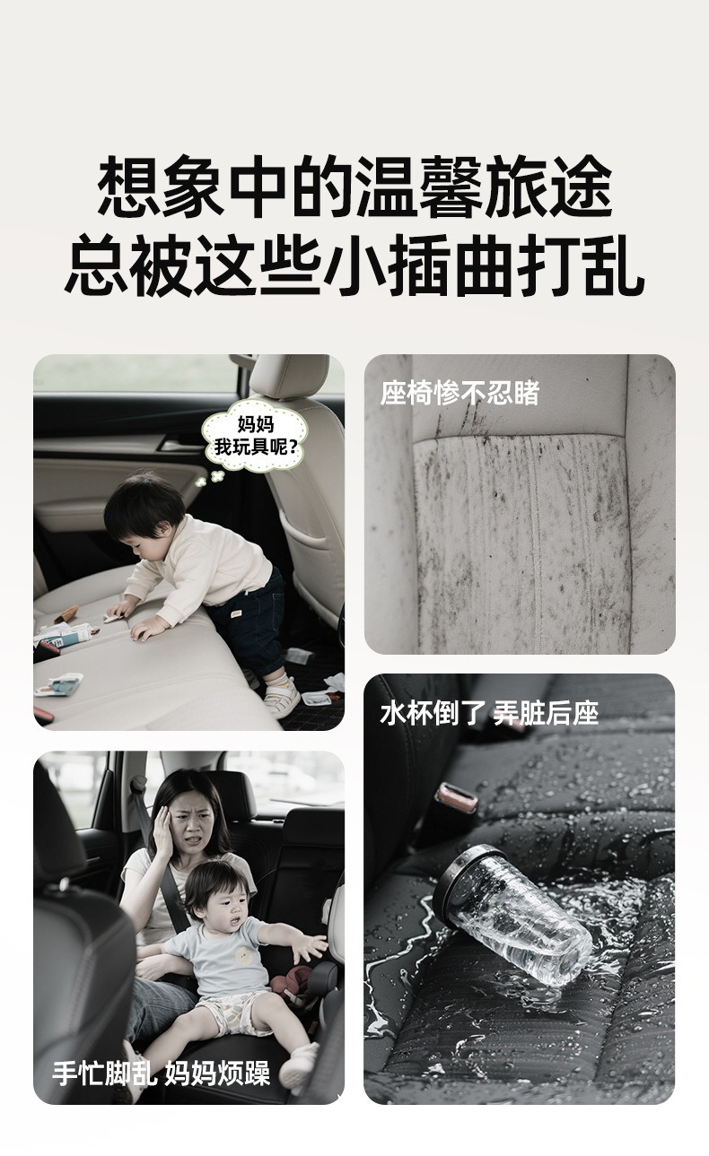 Car Two-In-One Multifunctional Seat Back Anti-Kick Storage Bag, Car Seat Storage Bag, Anti-Dirt Mat for Car Rear Seats