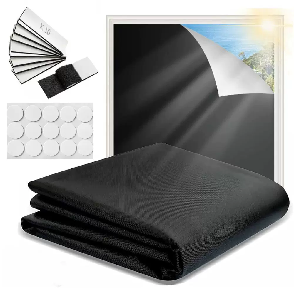 亚马逊便携式遮光窗帘全遮光420D牛津布旅行窗帘防晒遮光帘diy