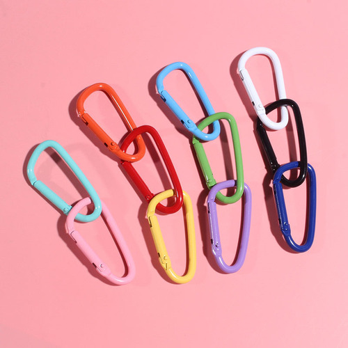 Wholesale color paint spray paint D-shaped carabiner carabiner zinc alloy carabiner adjustment buckle outdoor climbing tools
