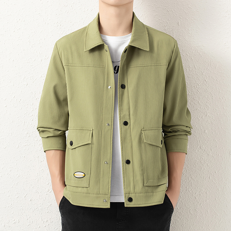 Chaqueta de solapa transfronteriza para hombre Otoño e Invierno nueva moda guapo forrado de lana engrosada para hombre talla grande ropa de trabajo al por mayor