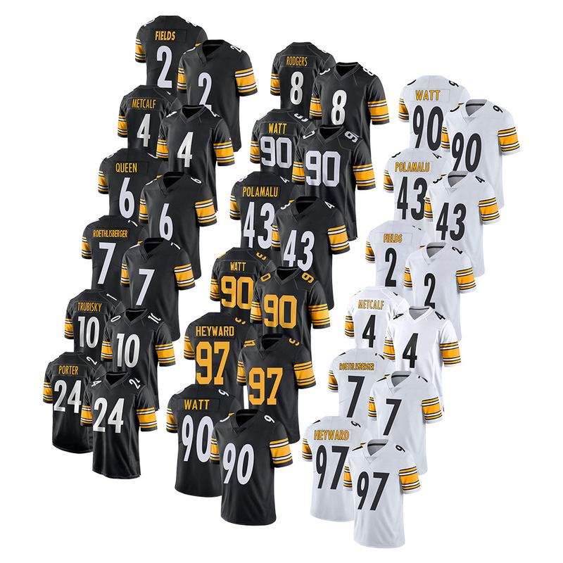 Steelers 8 Rodgers 4 Metcalf Nfl Steelers Jersey Embroidered Football Uniform Wholesale