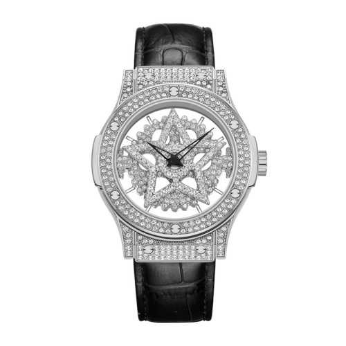  new women's watch DIMINI hollow transparent rotating rhinestone light luxury five-pointed star watch for women