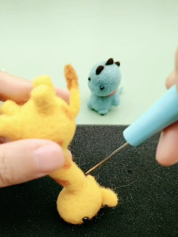 ✅ 羊毛フェルトポケ針、手工具、針ペン、木製ハンドル、3針、8針、猫と犬の毛羽立つ多頭針|undefined