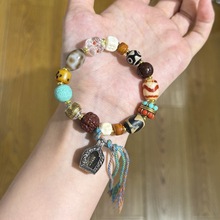 批发玛瑙国饰品新中式唐卡手串女佛珠糖心藏银文玩复古风景区供货