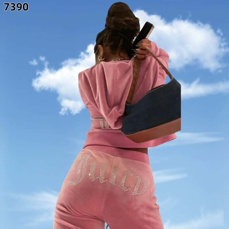 Спортивный костюм Velvet Swan — велюровый кардиган с капюшоном и прямые брюки, свободный крой, европейский стиль