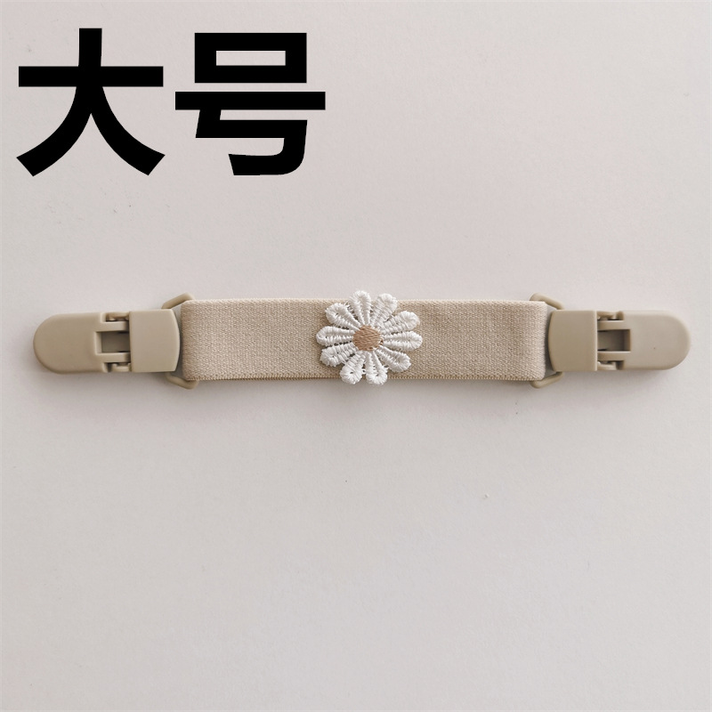 [큰] 살구색 (스트랩 클립) [베이지 색 꽃잎 (카키 코어) 작은 데이지]]