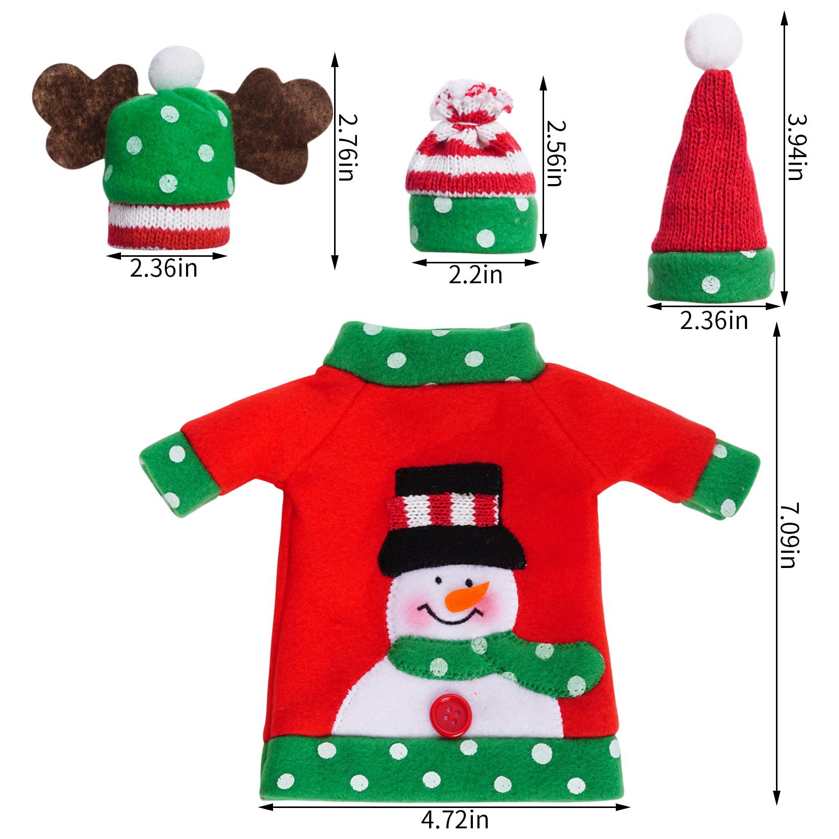 Amazon nuevo Navidad botella de vino cubierta ancianos muñeco de nieve alces botella de vino tinto muebles decoraciones de Navidad adornos de vacaciones