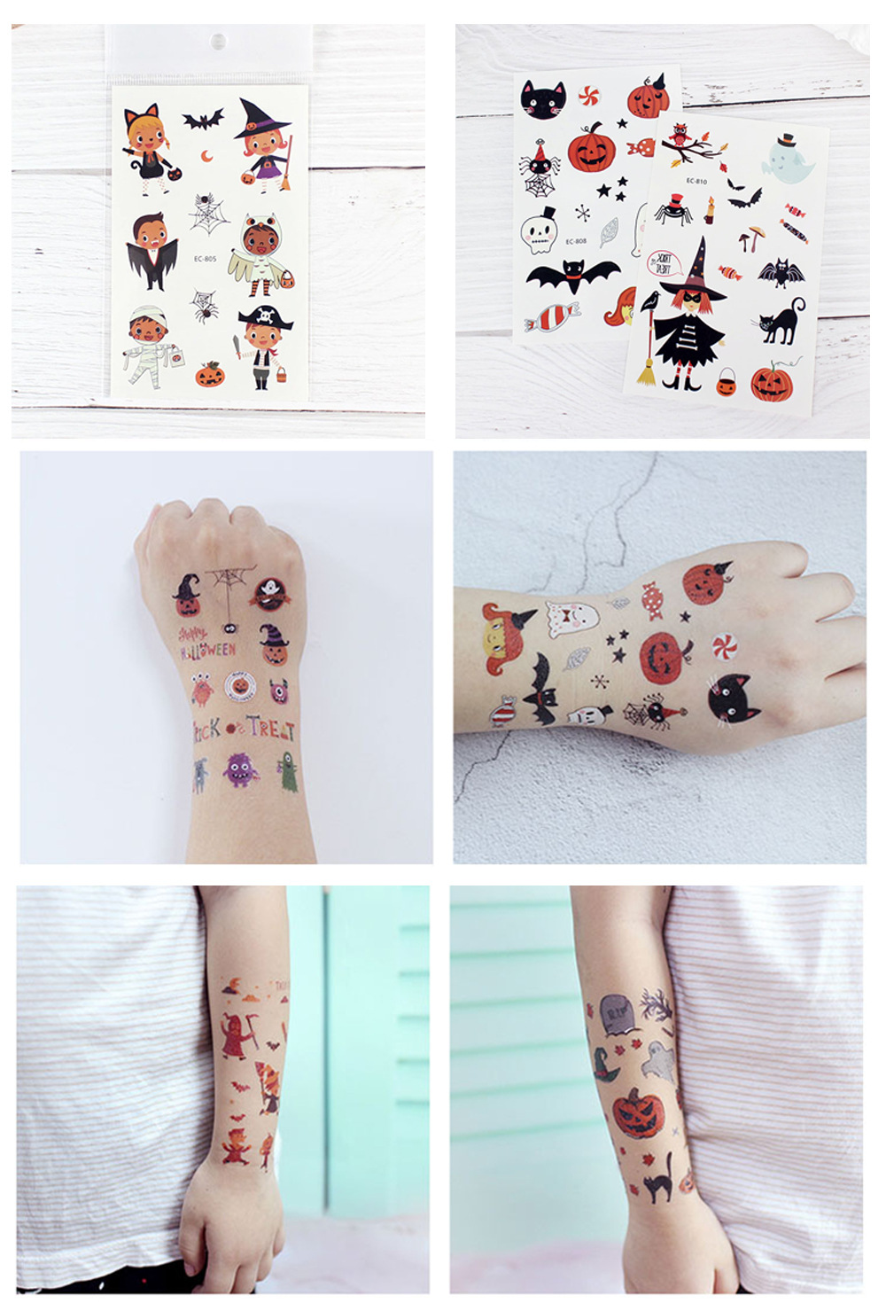 Pumpkin Pattern Halloween Pumpkin Masquerade Party Tattoo Stickers