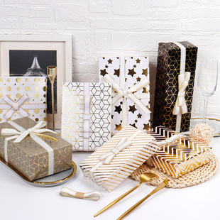 Bronzing Star Dot Striped Gift Gift Paper Cross-border Amazon Roll Gift Paper Thickened Gift Wrapping Paper