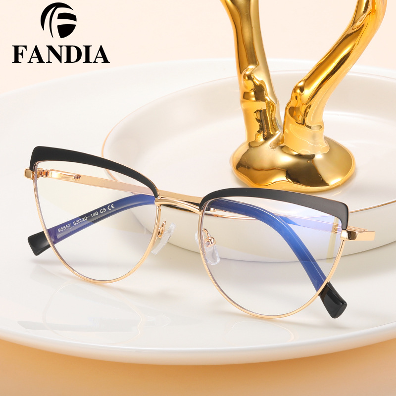 95557 nuevo anti-azul gafas de luz unisex gafas de ordenador Retro de metal gafas lisas gafas de Marco