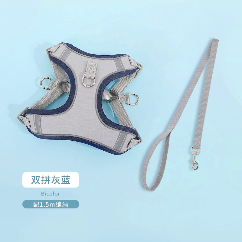 Amazon popular mascota correa de pecho gamuza gato y correa de perro reflexivo transpirable perro cuerda correa de perro