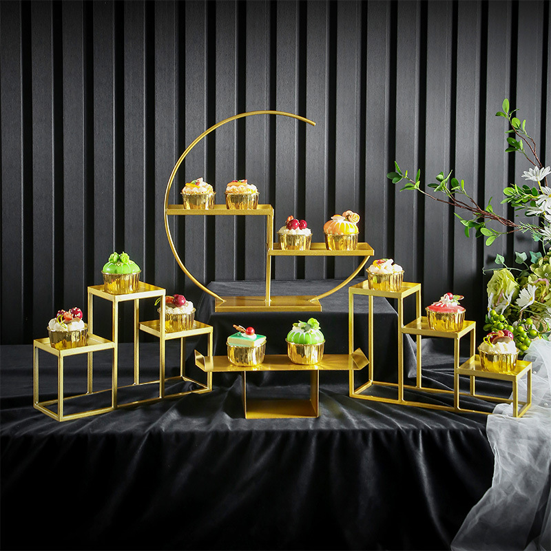 Postre de estilo europeo soporte exhibición decoración de la boda traje simple pastel merienda soporte buffet comida fría té romper Mesa image 21